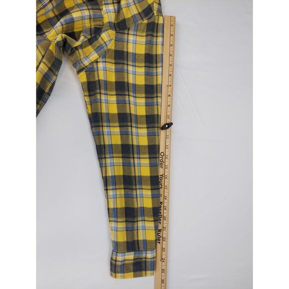 Duluth Trading Company Men's Free Swingin Flannel Yellow Plaid Long Sleeve XL - Picture 4 of 10